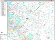 Cherry Hill Wall Map Premium Style